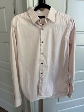 Theory Tailored-Fit Stretch Cotton Blend Dress Button-Down Shirt